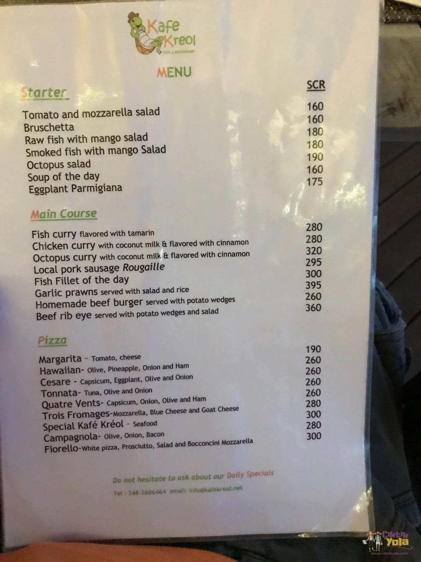 Anse Royal Yemek Fiyatları